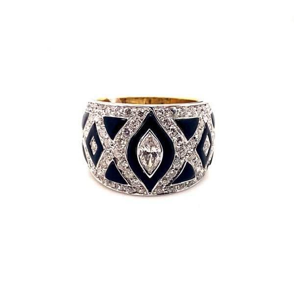 Anello con onice e diamanti
