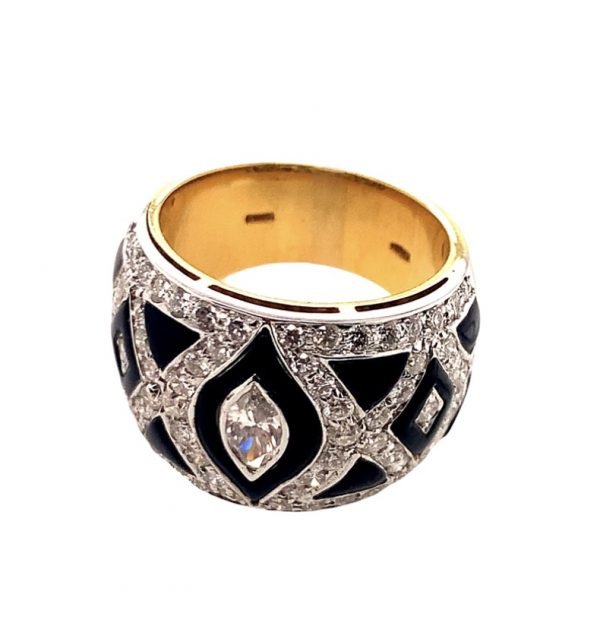 Anello con onice e diamanti
