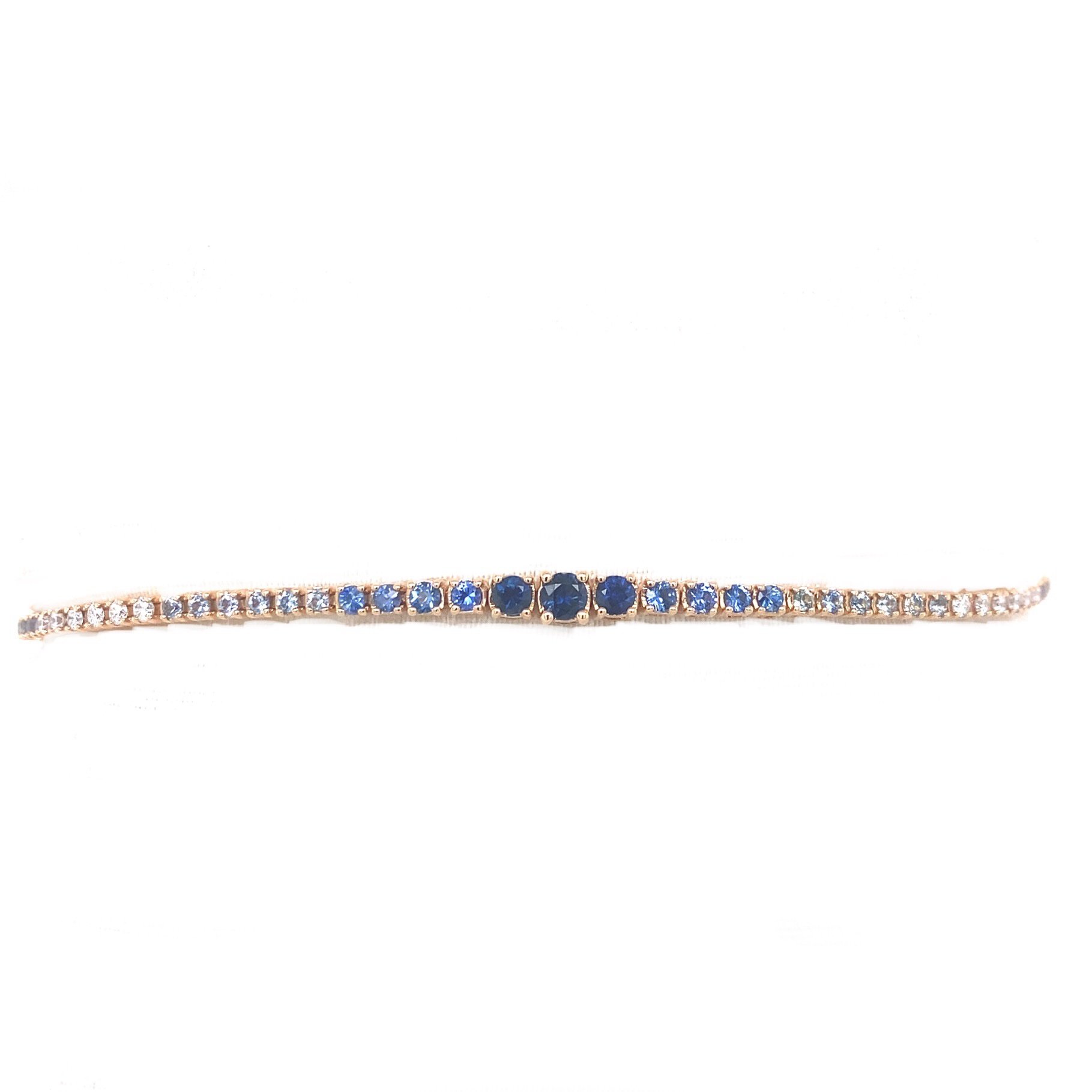 Bracciale tennis degradè in zaffiri blu