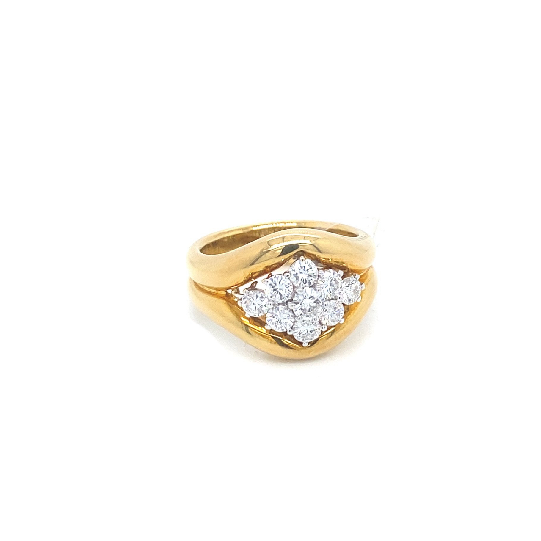 Anello oro giallo con diamanti centrali