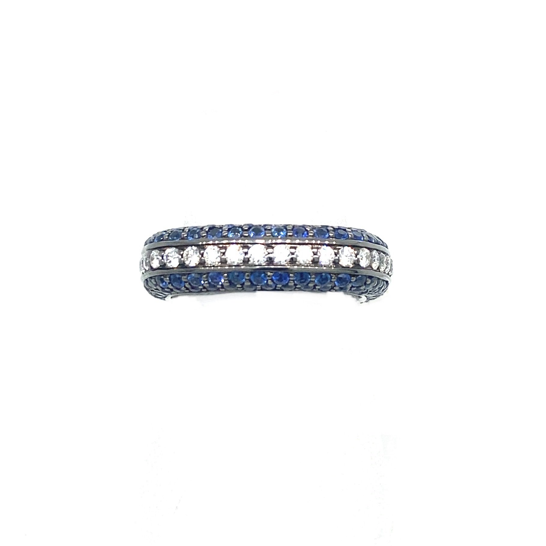 Anello con pavé zaffiri e diamanti